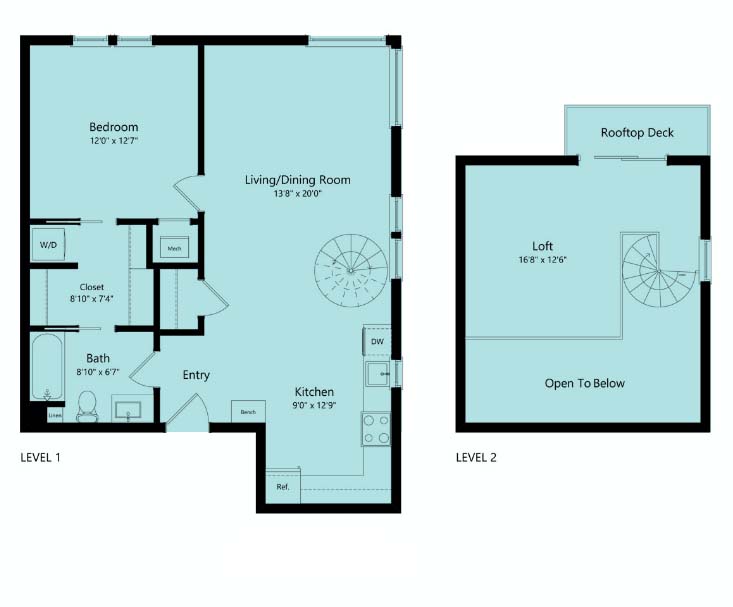 floor plan at Fayettevilla, AR lofts