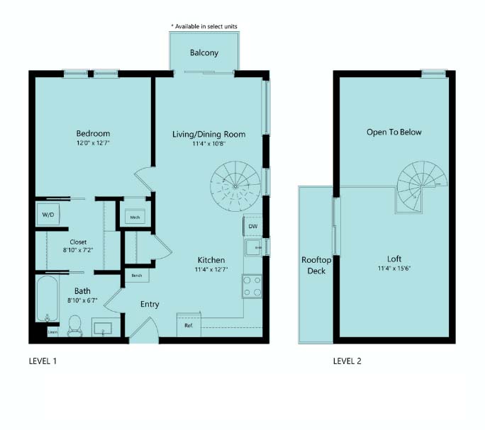floor plan at Fayettevilla, AR lofts